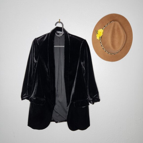 Express Size XS Black Velvet Jacket - Picture 1 of 4